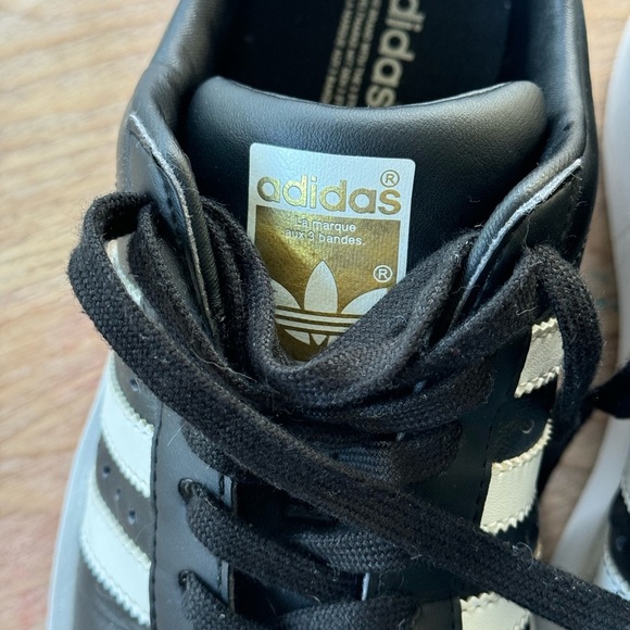 ADIDAS Superstar Bonega Sneaker White On Black Mens 7.5 Women’s 9* - Picture 4 of 7